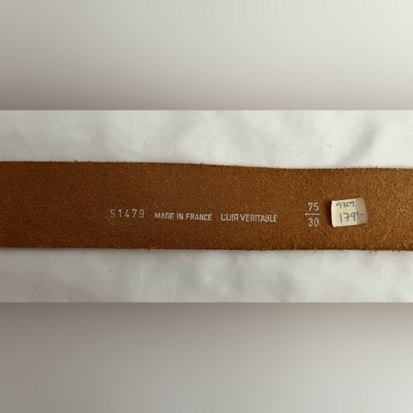 FRENCH ~ CUIR VERITABLE (GENUINE LEATHER) BELT - Picture 5 of 7